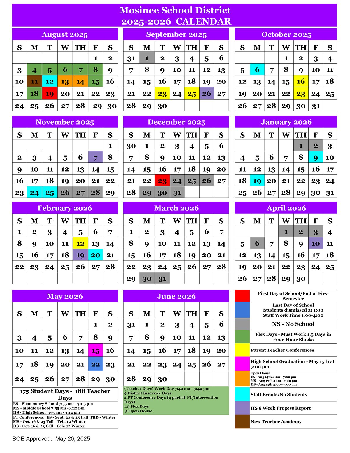 25-26 School Calendar