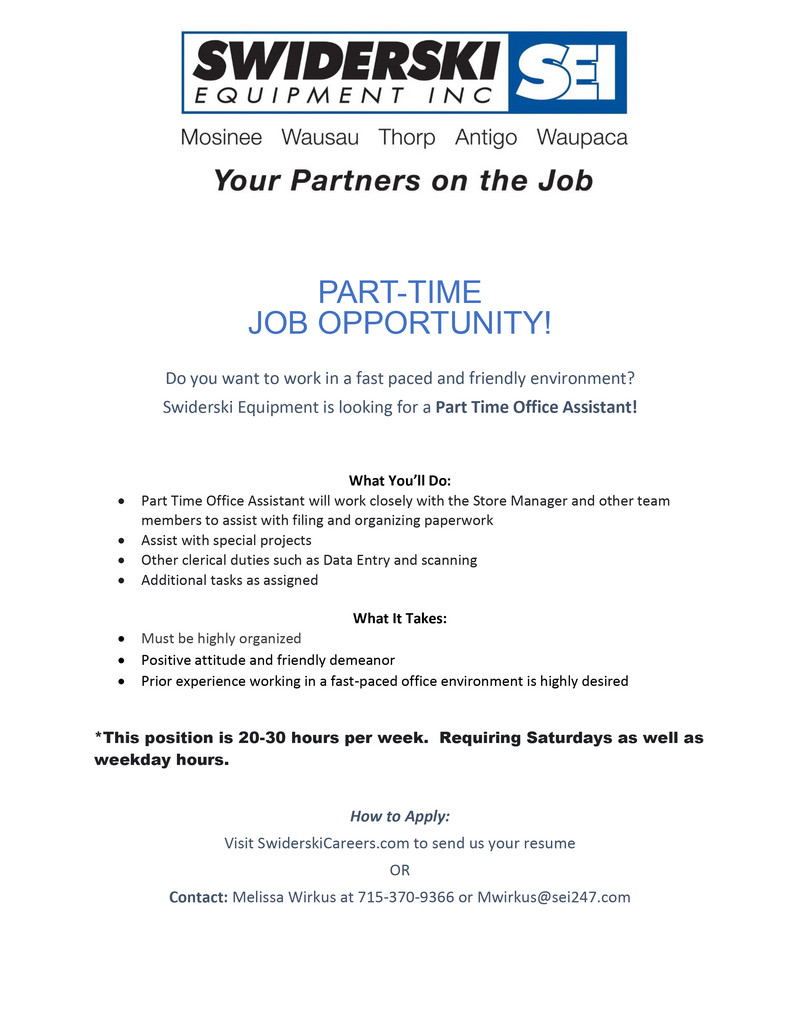 Swiderski Hiring Flyer